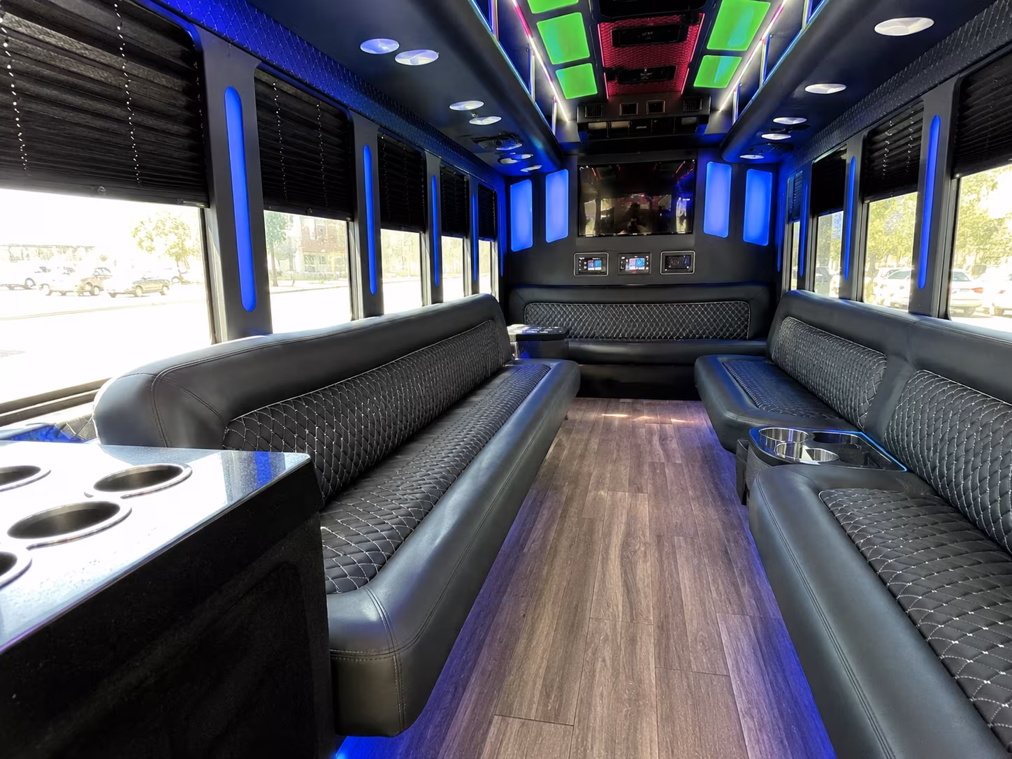 nampa 15 passenger party bus inside