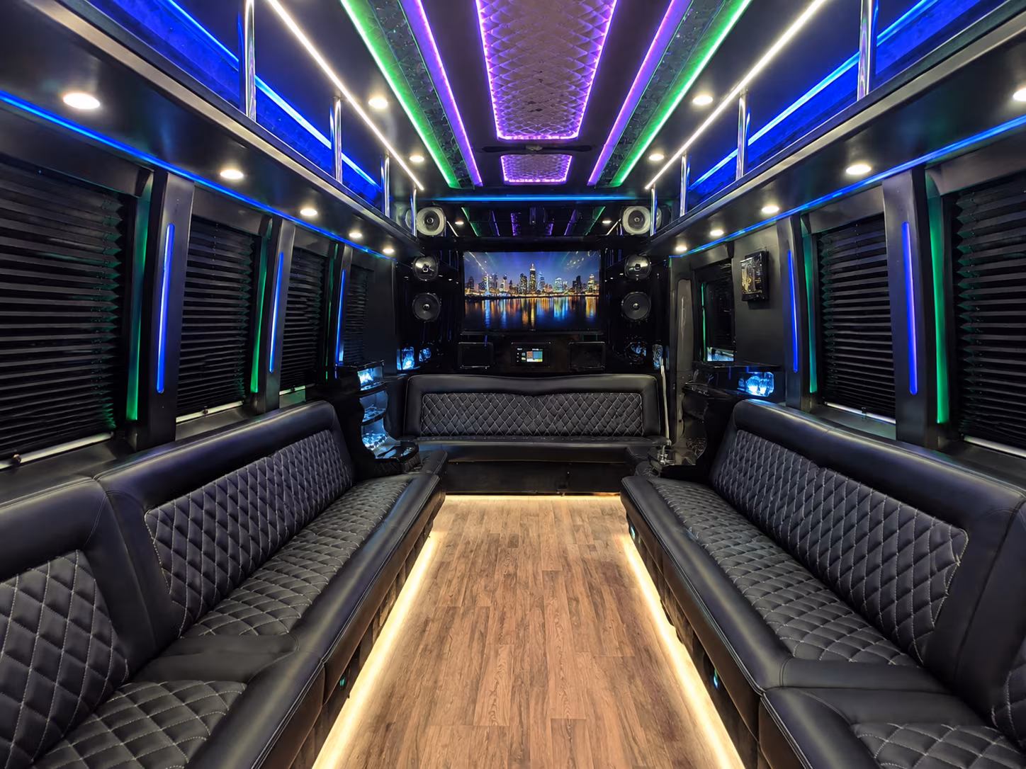 nampa 25 passenger party bus interior