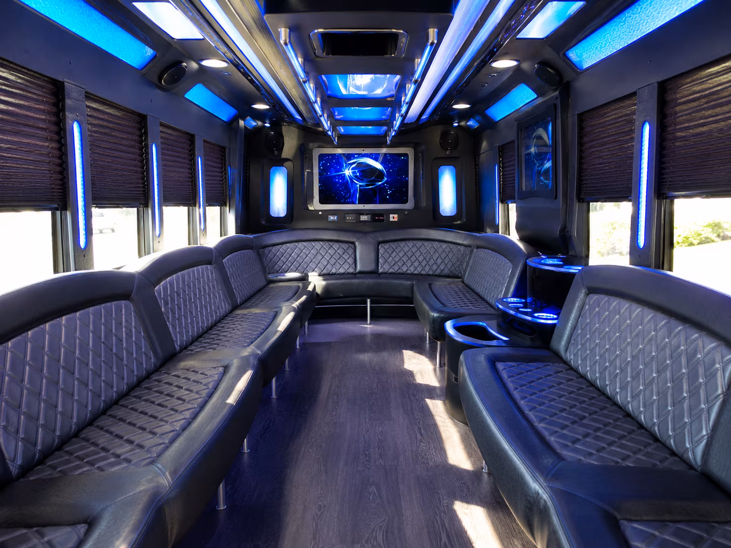 nampa 28 passenger party bus inside