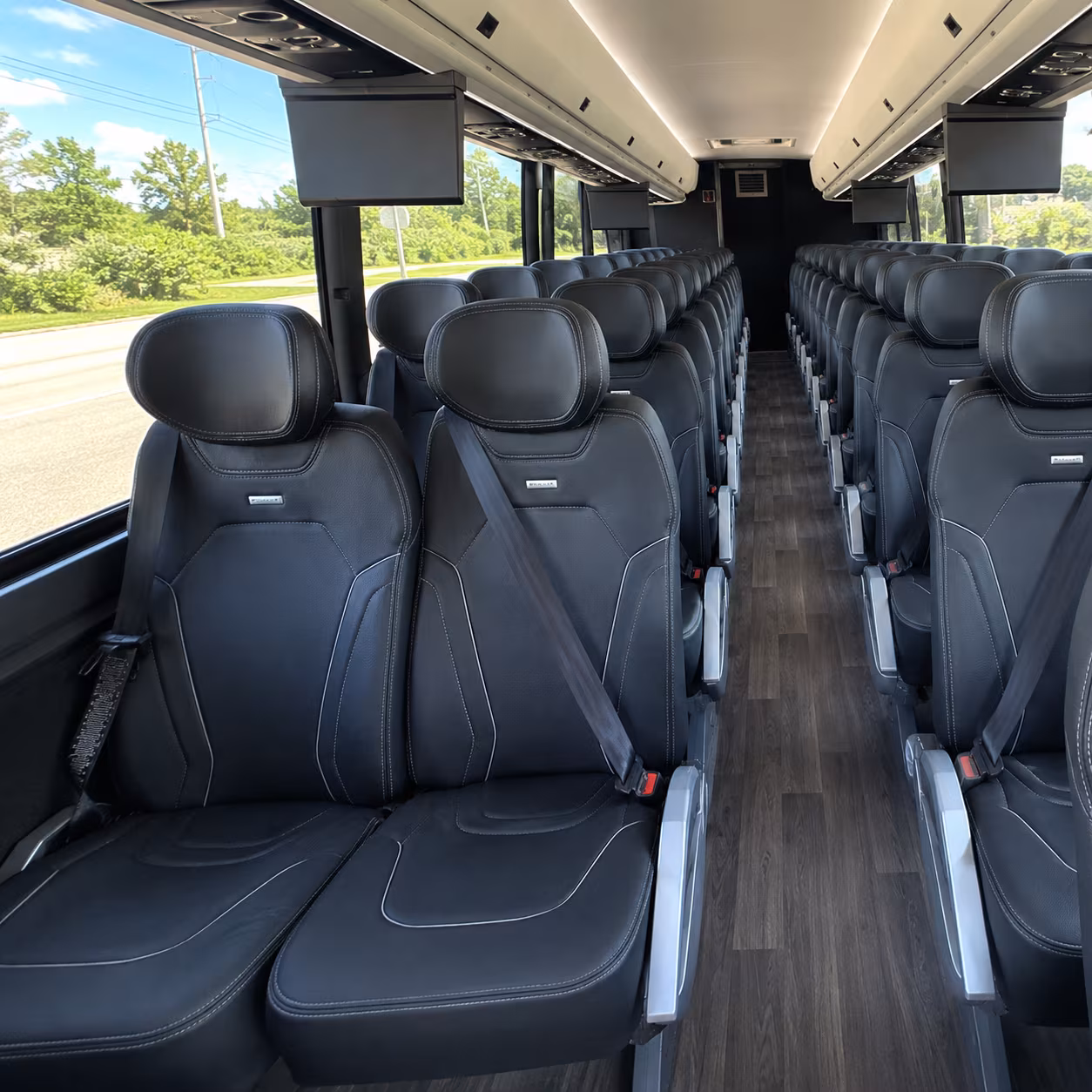 nampa 47 passenger charter bus inside